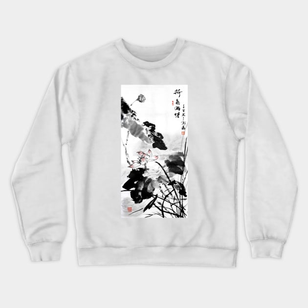 Pod on top of Lotus Flower Crewneck Sweatshirt by Huluhua